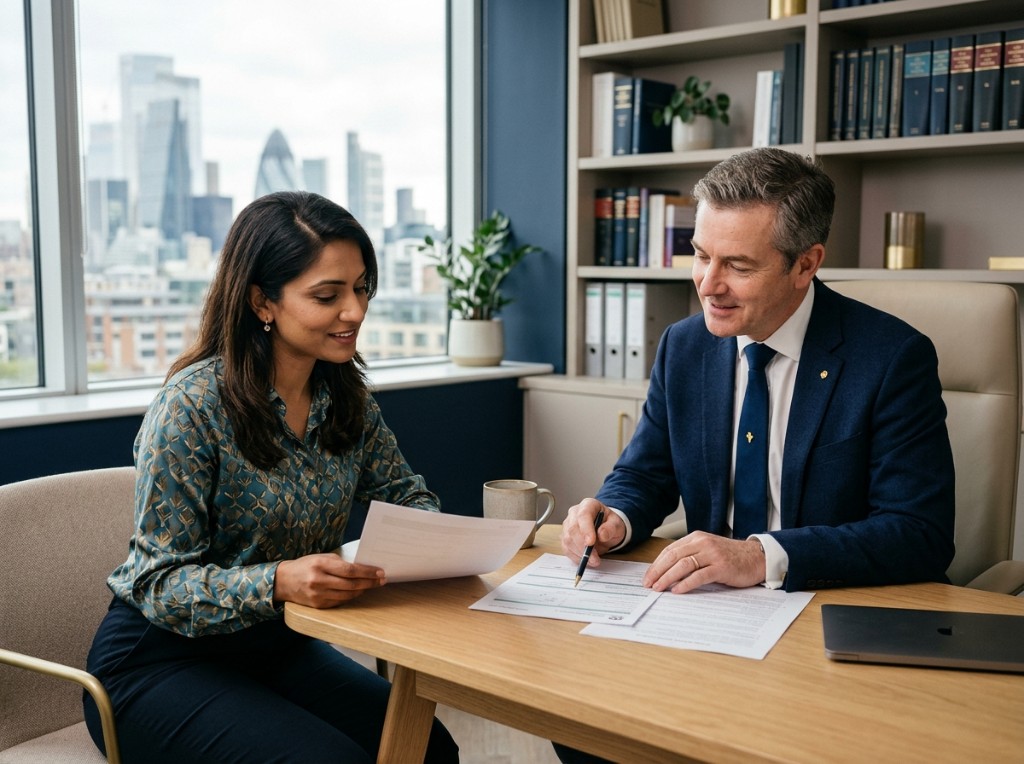 WestKey Legal Associates consultation — advisers reviewing immigration documents together